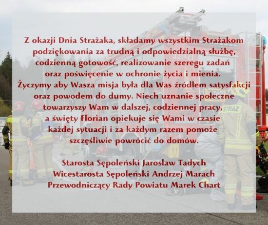 Życzenia z okazji Dnia Strażaka