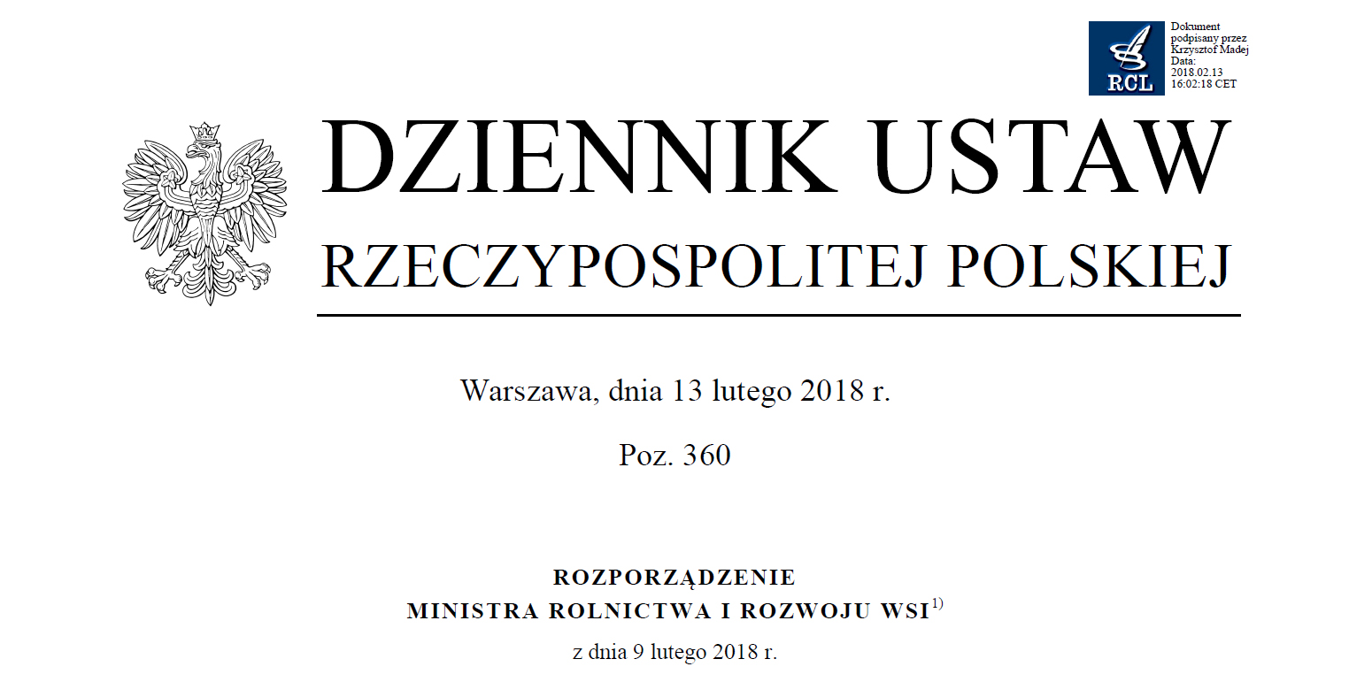Rozporządzenie Ministra Rolnictwa i Rozwoju Wsi