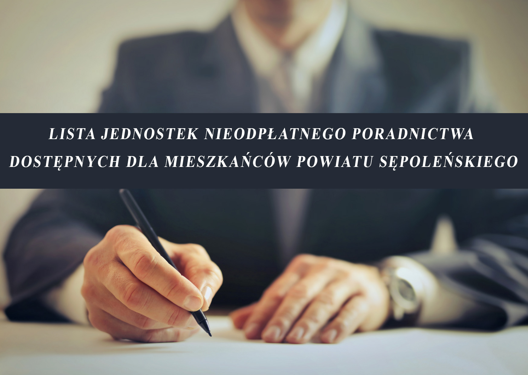 Lista jednostek nieodpłatnego poradnictwa z terenu powiatu sępoleńskiego