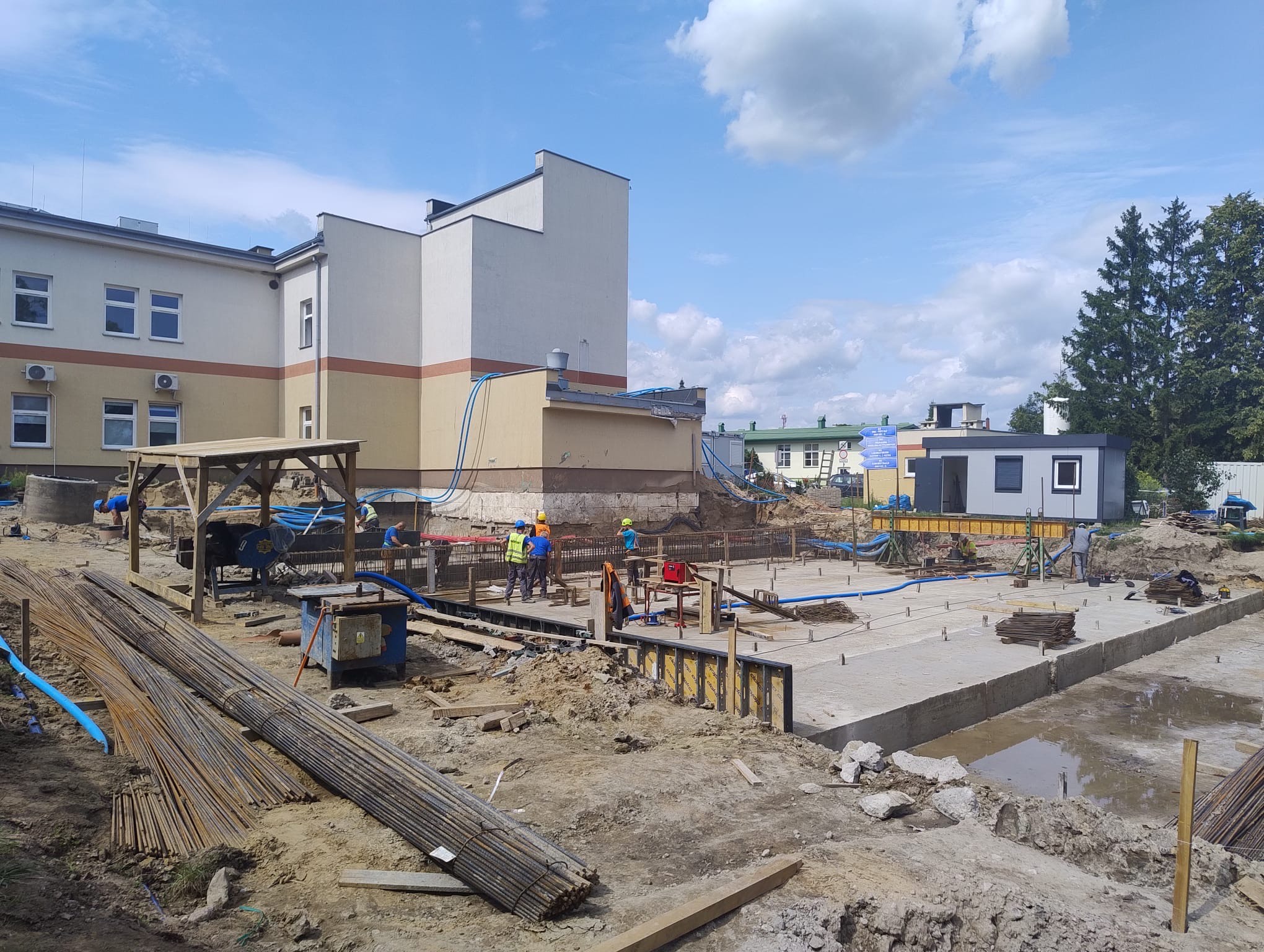 Postępy prac na budowie nowej części Szpitala Powiatowego