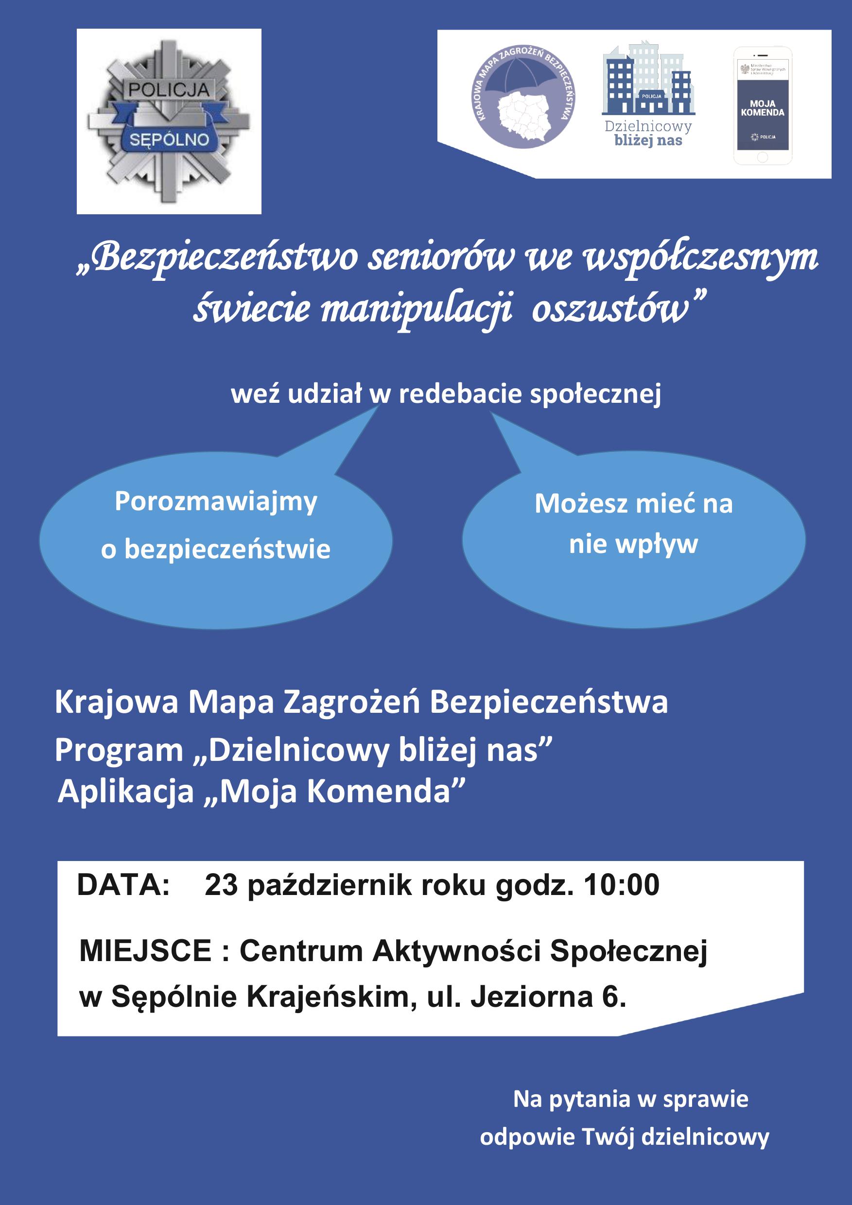 Debata „Bezpieczeństwo seniorów we współczesnym świecie manipulacji oszustów "